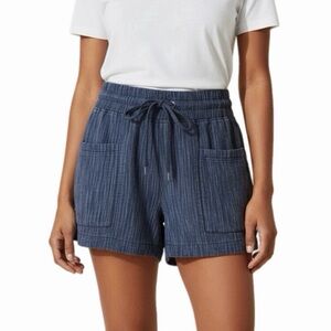 ATHLETA Cabo Linen Blue Pull On Elastic Waist Shorts Size 2